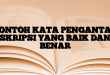 CONTOH KATA PENGANTAR SKRIPSI YANG BAIK DAN BENAR